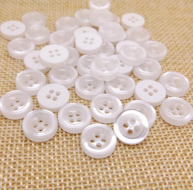 100 White Sewing Buttons, Buttons White Shirt